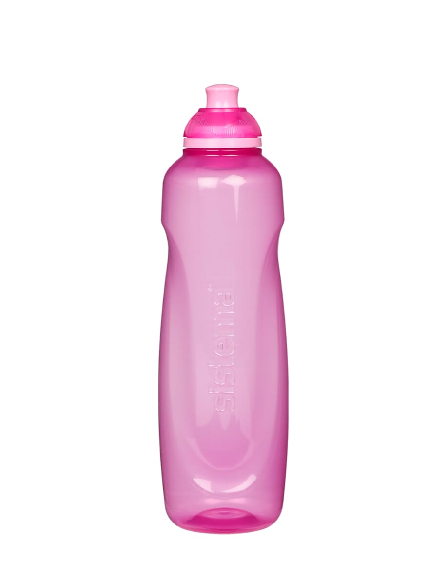 Sistema 460ml Pink Twister Squeeze Drinks Bottles 2 Pack BPA Free 