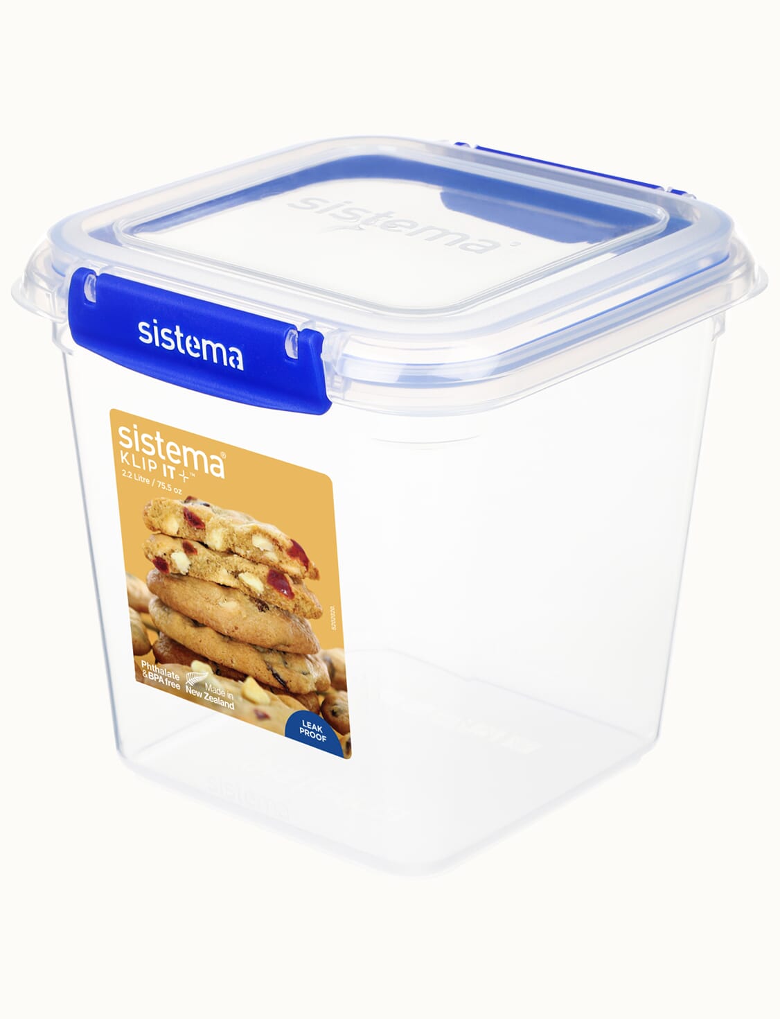 Sistema Klip It 2L Plastic Food Storage Containers, Set of 2