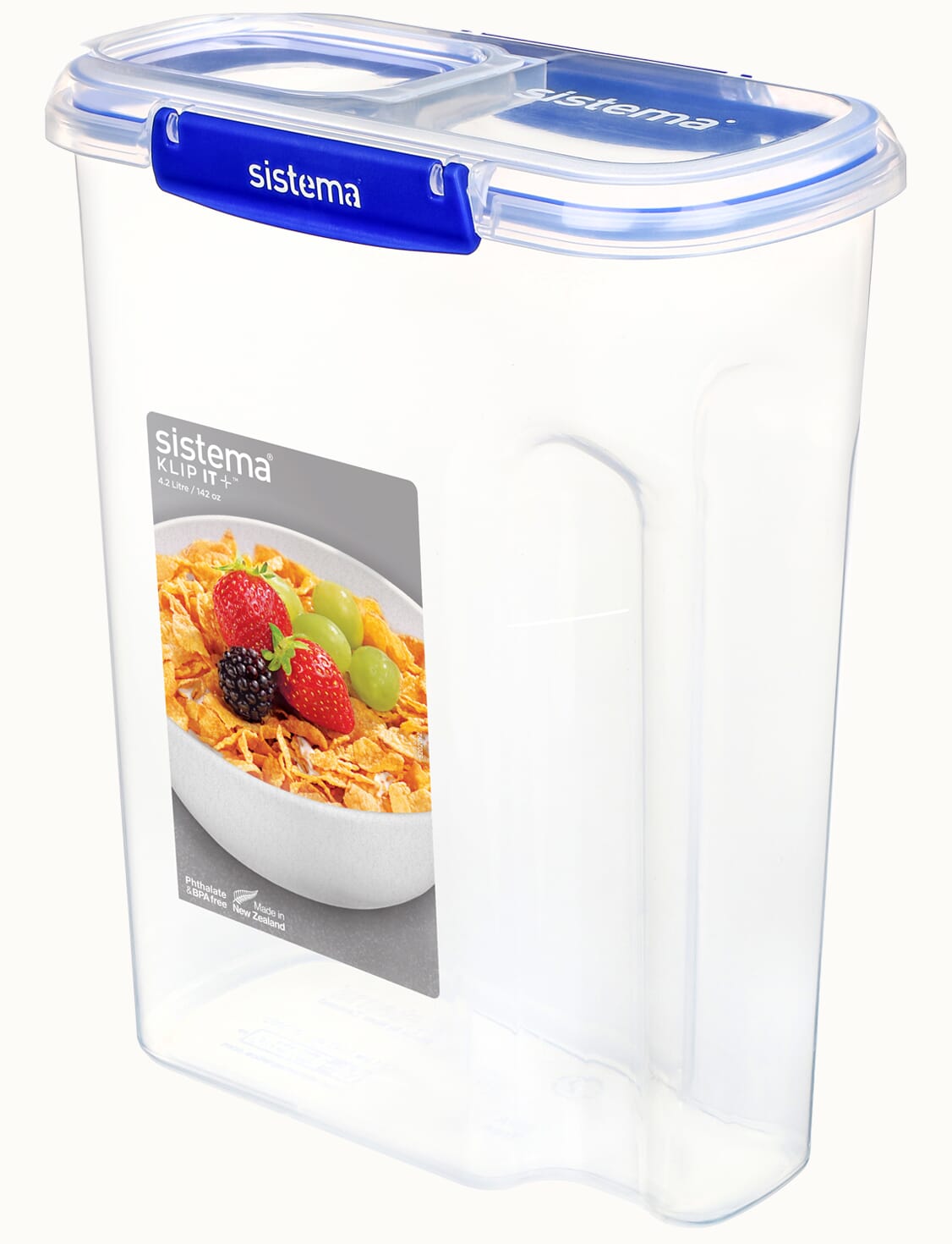 Sistema Klip It Plus Food Storage Container | 5.5 L Square | Stackable & Airtight Fridge/Freezer Food Boxes with Lids | Recyclable with TerraCycle