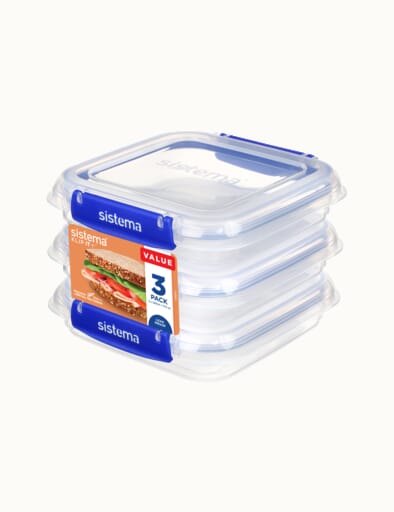 Sistema Food Storage Containers with Airtight Lids, for Kitchen or Pantry  Organization, 3 Pack, Stackable, Clear