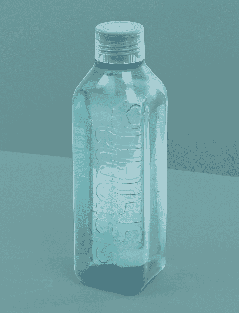 1L Square Bottle-Teal Stone