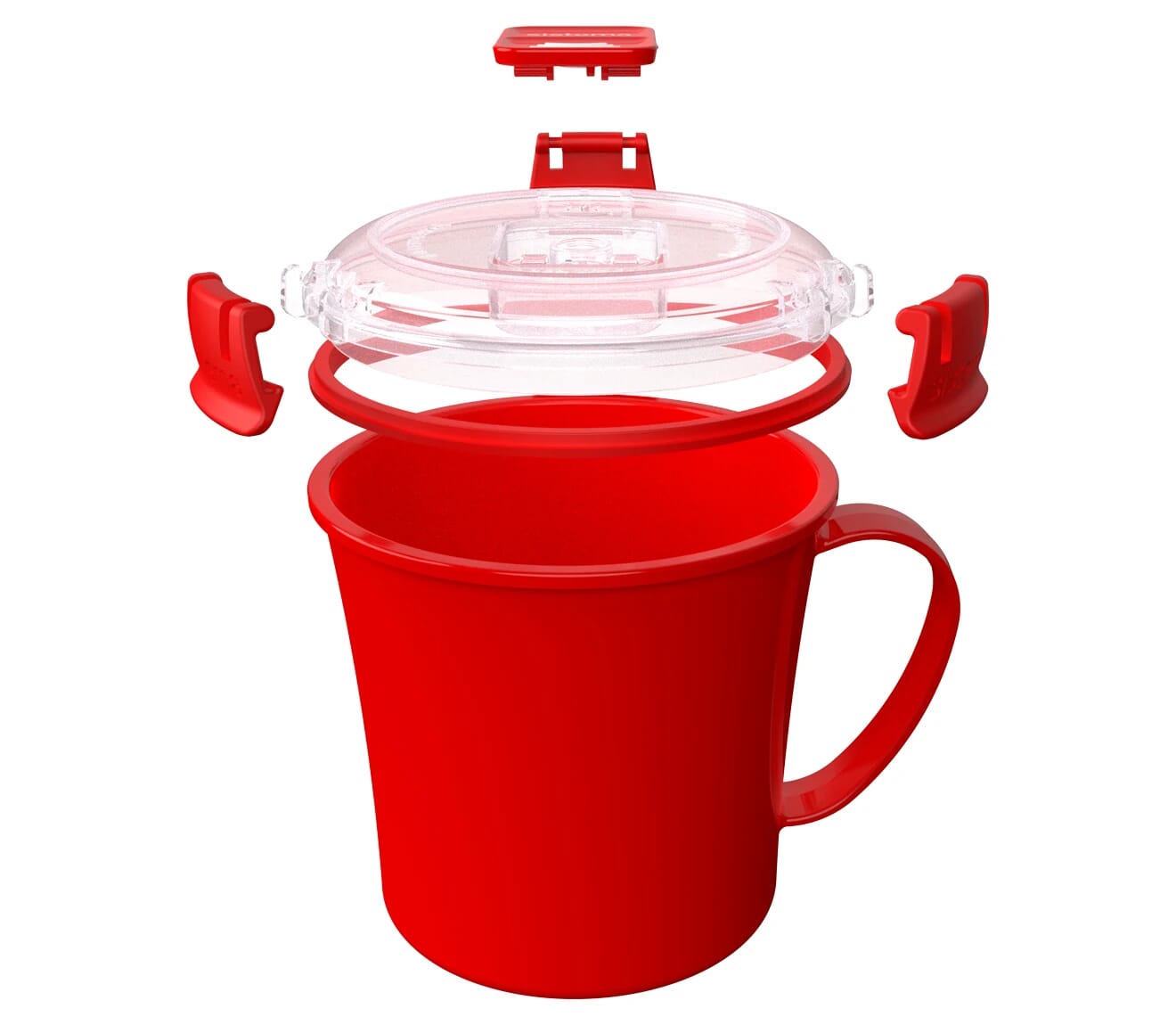 Sistema Soup Mug With Lid Travel 656 Ml Microwave Cookware Container Red  Plastic